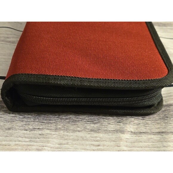 32  Disc CD Case DVD VCD Storage Organize Holder Carry Wallet Zipper Bag Red - Picture 3 of 8